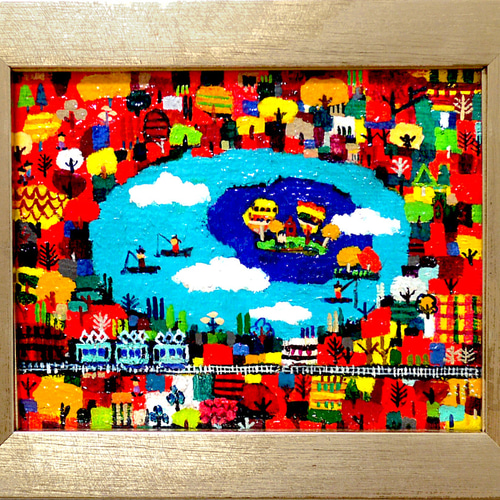 油彩画　秋の色 油絵 油彩 油彩画 絵画【秋の森の道】 | HIROSHI1990