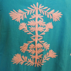 【SALE】ボタニカル刺繍の半袖ワンピース★ブルー 4枚目の画像