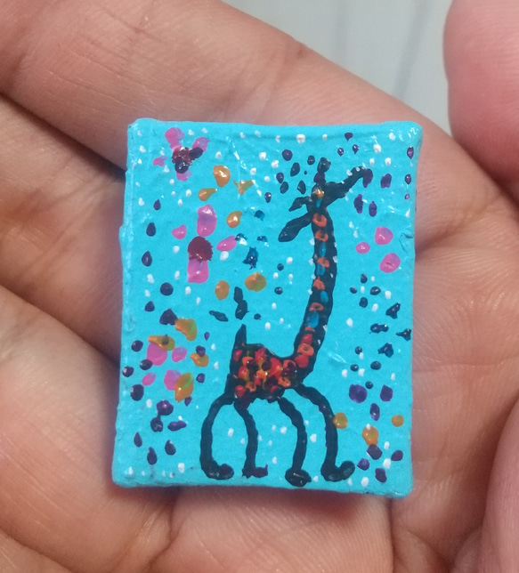 giraffe親子AQUAブローチ原画 2枚目の画像