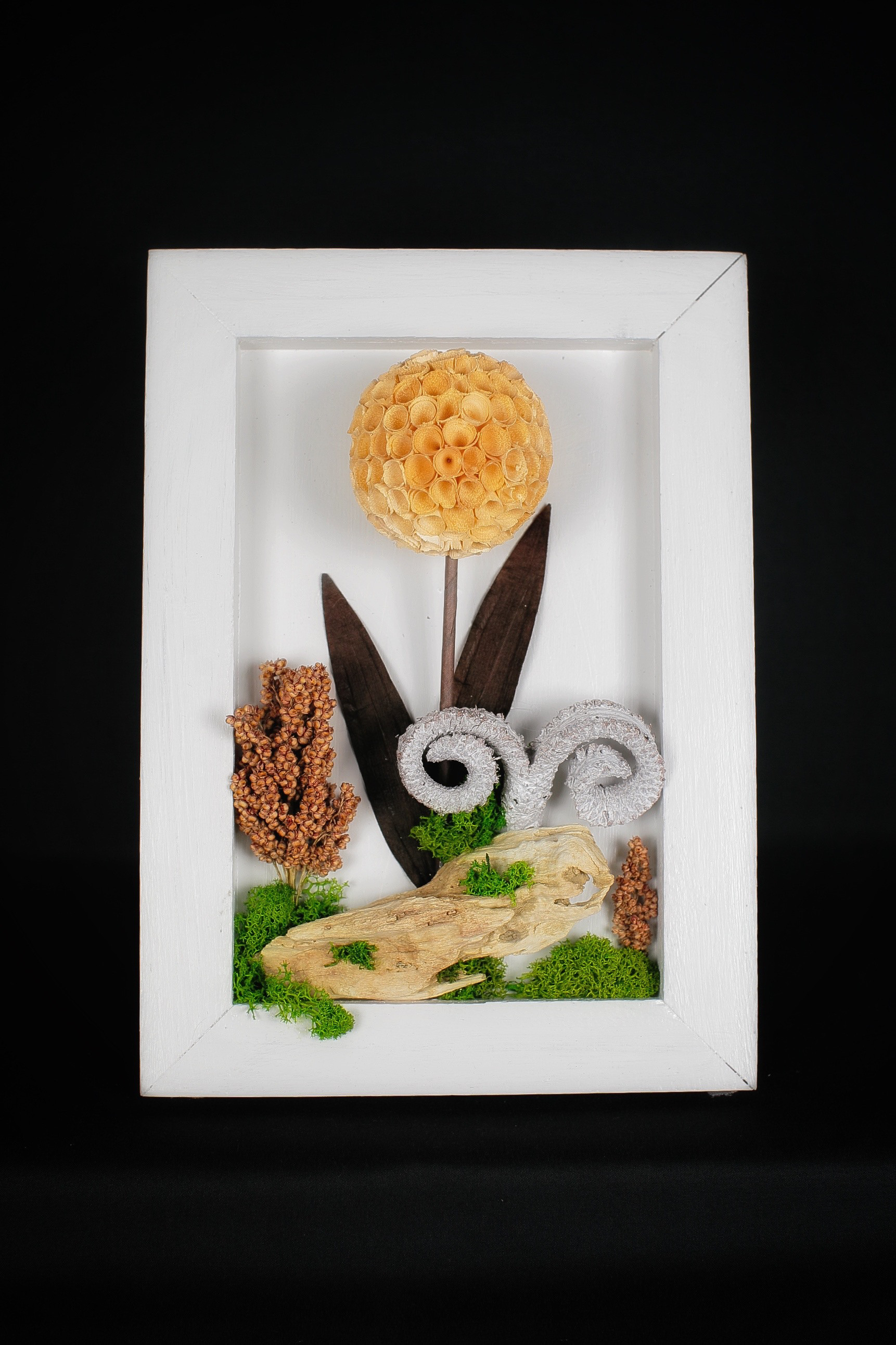 ☆母の日やギフトにオススメ☆《ドライフラワーアートパネル　FAP-002》 with流木シリーズ