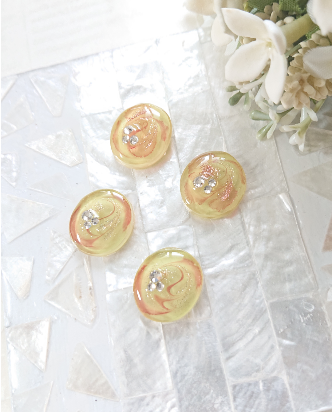 インクアートカボション☆4個 c-30 アルコールインク/カボション 