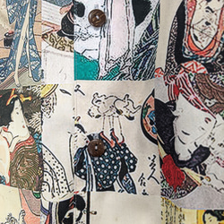 CHIGRACCI「 ニャロハシャツ 」猫柄アロハシャツ 　オリジナルプリント　浮世絵美女と猫柄 9枚目の画像