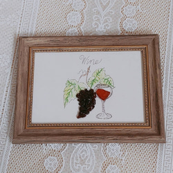 【紅の葡萄酒で、乾杯！】シーグラスアート 天然石 母の日 置物 カクテル 置物 3枚目の画像