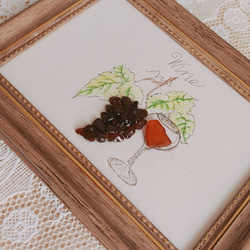 【紅の葡萄酒で、乾杯！】シーグラスアート 天然石 母の日 置物 カクテル 置物 5枚目の画像