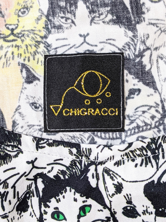 CHIGRACCI「 ニャンピース」猫柄ワンピース 　オリジナルプリント　猫たくさん柄 9枚目の画像