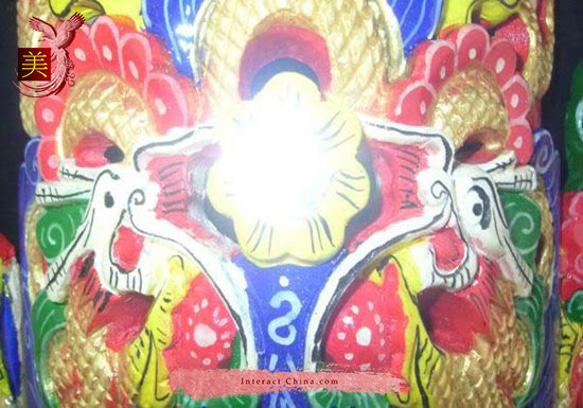 貴州 漢民族オペラ仮面 中国 ドラマ インテリア ウォール 飾り 100% ウッド クラフト 民族アート＃110 4枚目の画像