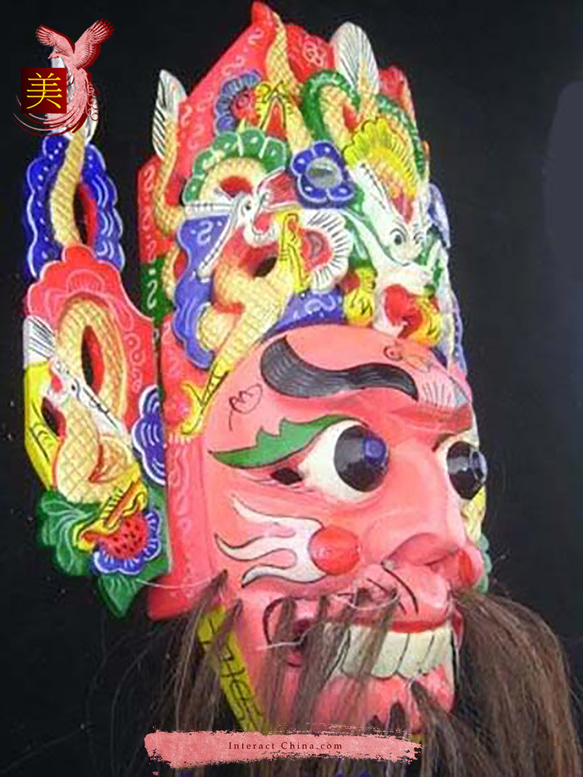貴州 漢民族オペラ仮面 中国 ドラマ インテリア ウォール飾り 100% ウッド クラフト 民族アート＃116 5枚目の画像