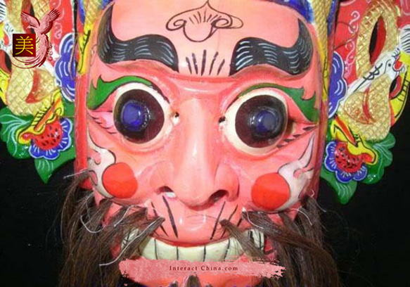 貴州 漢民族オペラ仮面 中国 ドラマ インテリア ウォール飾り 100% ウッド クラフト 民族アート＃116 2枚目の画像