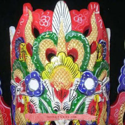 貴州 漢民族オペラ仮面 中国 ドラマ インテリア ウォール飾り 100% ウッド クラフト 民族アート＃116 3枚目の画像
