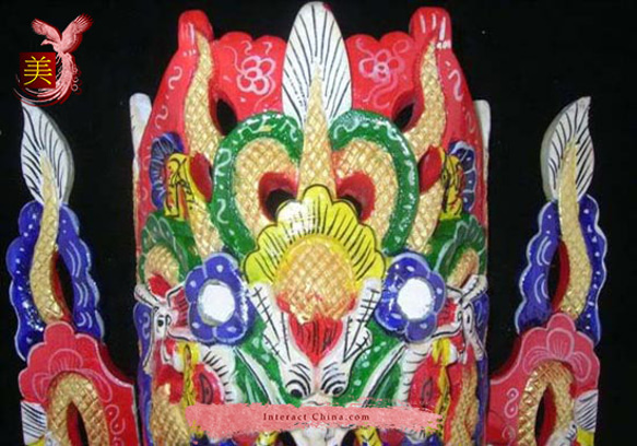 貴州 漢民族オペラ仮面 中国 ドラマ インテリア ウォール飾り 100% ウッド クラフト 民族アート＃116 3枚目の画像