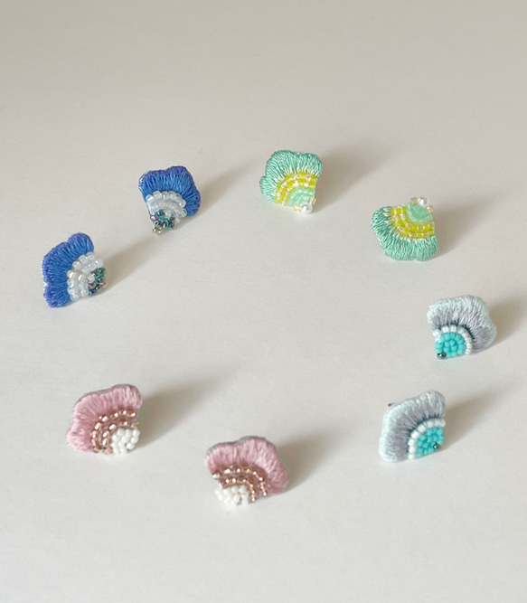 花いろ　ピアス/刺繍ピアス 10枚目の画像