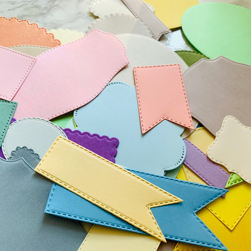 デザイン色々 ダイカット カラーMIX たっぷり50枚入り メッセージ