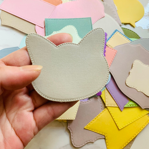 デザイン色々 ダイカット カラーMIX たっぷり50枚入り メッセージ