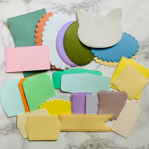 デザイン色々 ダイカット カラーMIX たっぷり50枚入り メッセージ