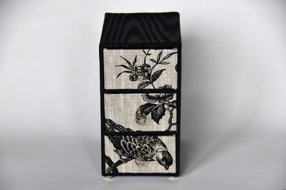 再販【カルトナージュ】フランス生地mftaで作る三段のミニチェスト