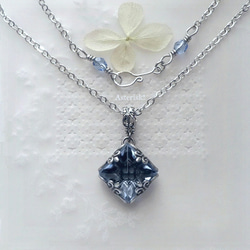 アールヌーヴォー調 アレキサンドライト ヴィンテージ チェコガラス