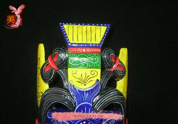 貴州 漢民族オペラ仮面 中国 ドラマ インテリア ウォール飾り 100% ウッド クラフト 民族アート＃123 3枚目の画像