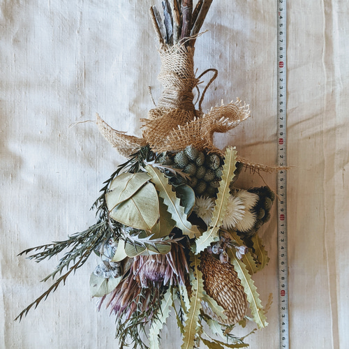 ドライフラワー スワッグ ブーケ ドライフラワー ブーケスワッグ ピンクレッド系 M | ドライフラワー