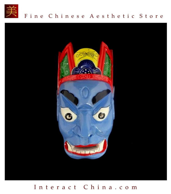 貴州漢民族 儺戯仮面 中国インテリア ウォール装飾 儀式ダンス 100%ウッド クラフト 民族アート#106 1枚目の画像