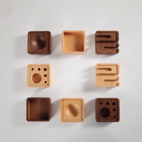 受注生産 職人手作り 小物入れ ペン立て ステーショナリー収納 雑貨 無垢材 オフィス 木工 家具 木製 LR2018 