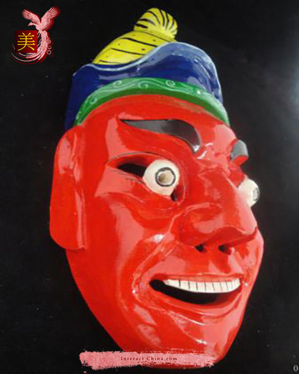 貴州漢民族 儺戯仮面 中国インテリア ウォール装飾 儀式ダンス 100%ウッド クラフト 民族アート#118 4枚目の画像