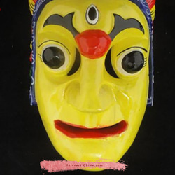 貴州漢民族 儺戯仮面 中国インテリア ウォール装飾 儀式ダンス 100%ウッド クラフト 民族アート#124 3枚目の画像