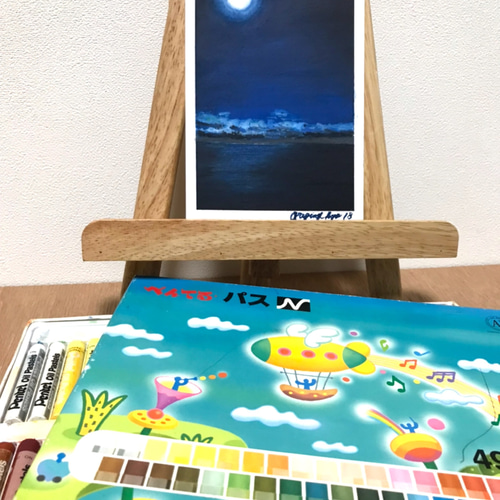 ブルームーン／オイルパステル画／No18 絵画 original-kyo 通販