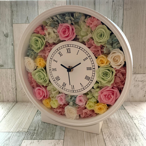 ◆オーダーメイド彫刻◆受注制作◆　プリザーブドフラワー 花時計　新築祝い　結婚祝い　両親贈呈品　記念日 予めご了承ください