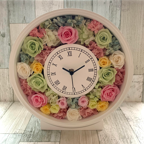 ◆オーダーメイド彫刻◆受注制作◆　プリザーブドフラワー 花時計　新築祝い　結婚祝い　両親贈呈品　記念日 予めご了承ください