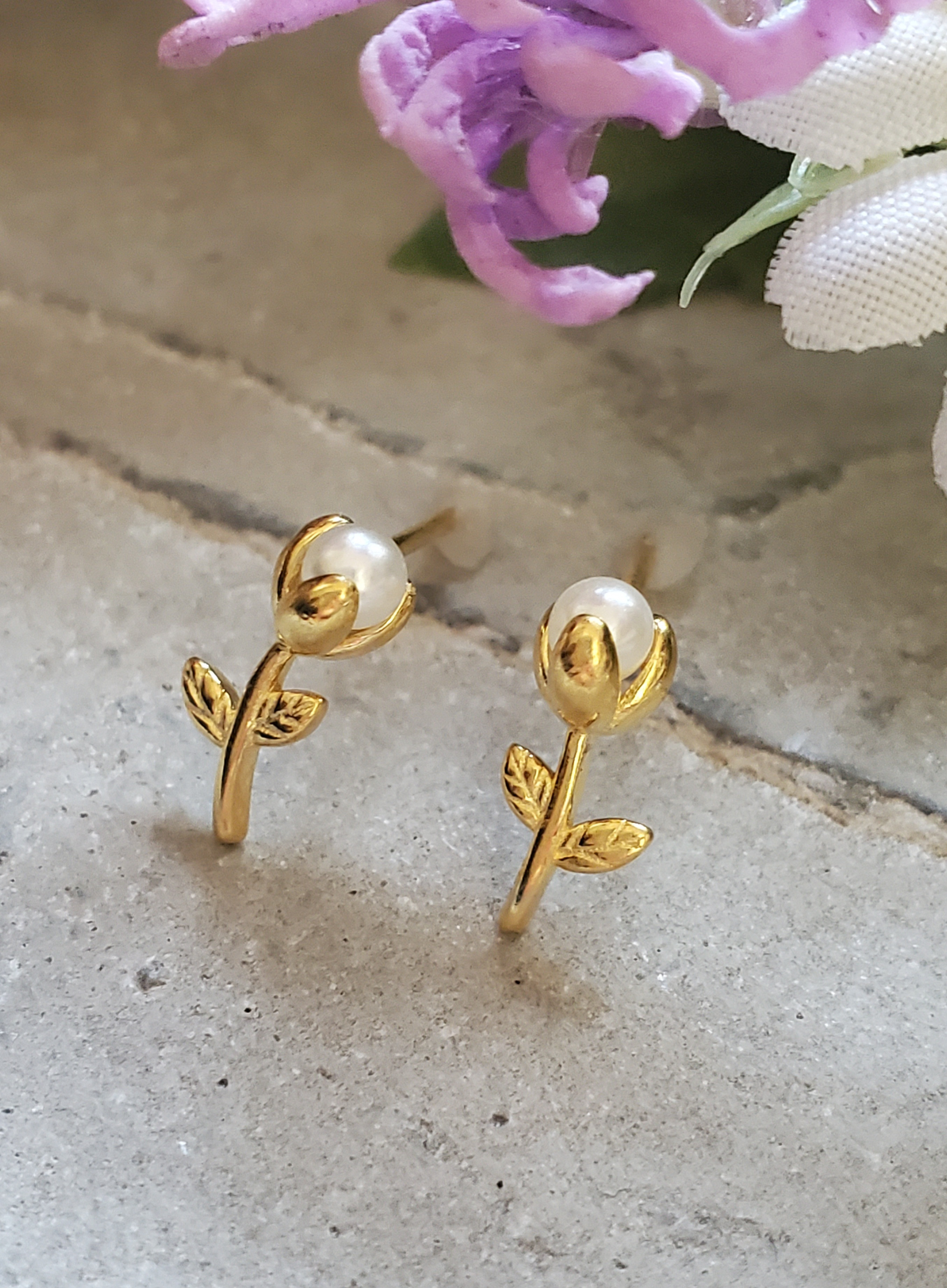 ハンドメイド 花デザイン ピアス BLAZE（手芸） アクセサリー台紙 ピアス イヤリング用 袋付き