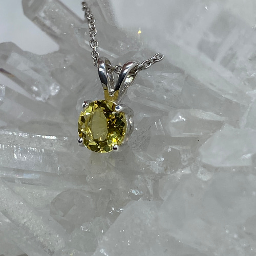 K18WGイエローベリル♦︎ヘリオドール♦︎ペンダントトップ