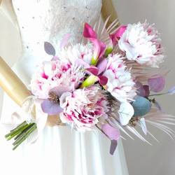 7月の誕生花 百合のクラッチブーケ【Bouquet】アーティシャルフラワー