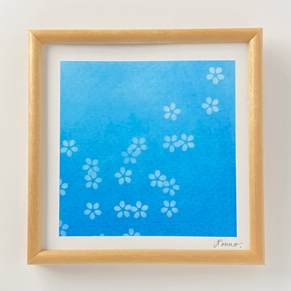 桜のパステルアート ブルー 』 パステルアート原画 絵画 【ぐりふぉれ