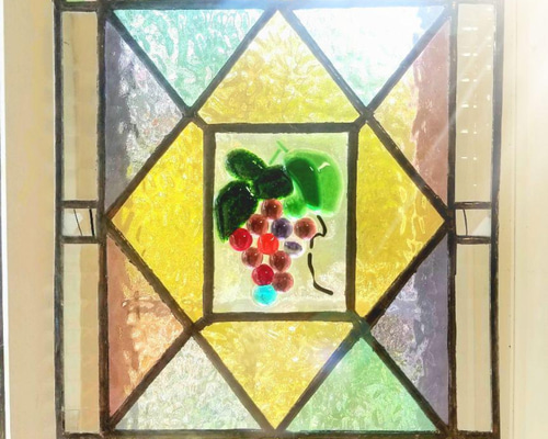 ステンドグラス アンティーク調 ぶどうモチーフ サンキャッチャー