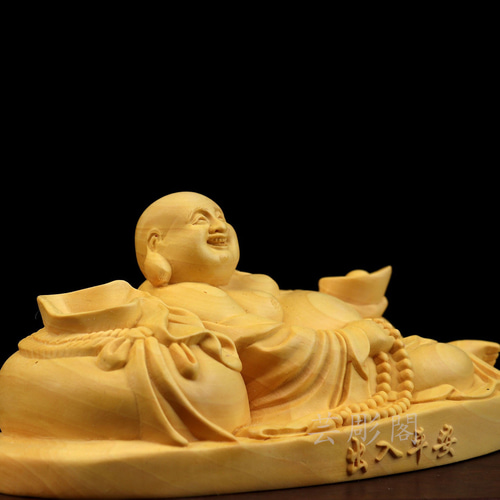 極上品 木彫仏像 布袋様 七福神 置物 精密彫刻 彫刻 芸彫閣 通販