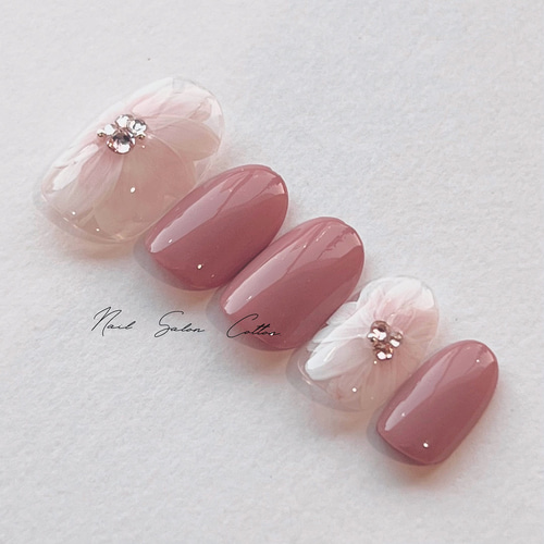 Flowernail×モーブピンク ネイルチップ（つけ爪） yxxxcotton