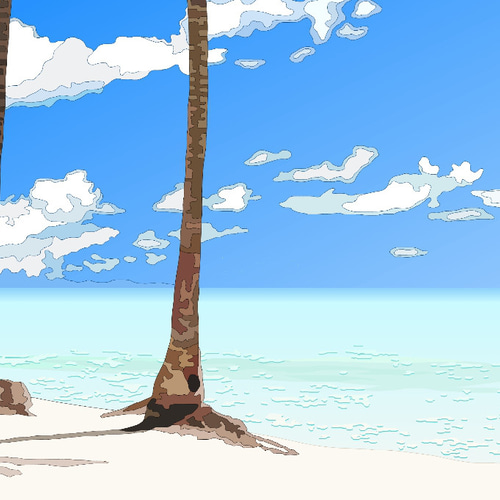 A4サイズ「海辺のヤシの木」 絵画 hiroma2 通販 13824102｜Creema