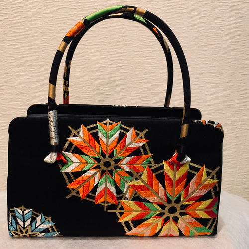 中古・美品】西陣織 正絹100% 刺繍 和装バッグ