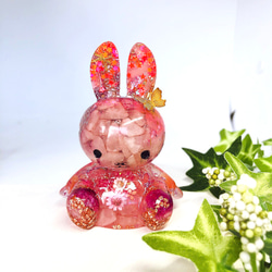 高波動】オルゴナイト うさぎ 置物 幸運の気を巡らす 天然石 風水