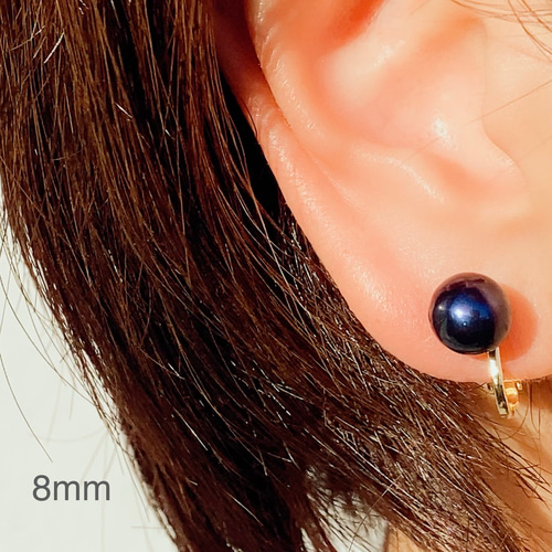淡水ブラックパール☆一粒ピアス(ゴールドフック) | REGUNE