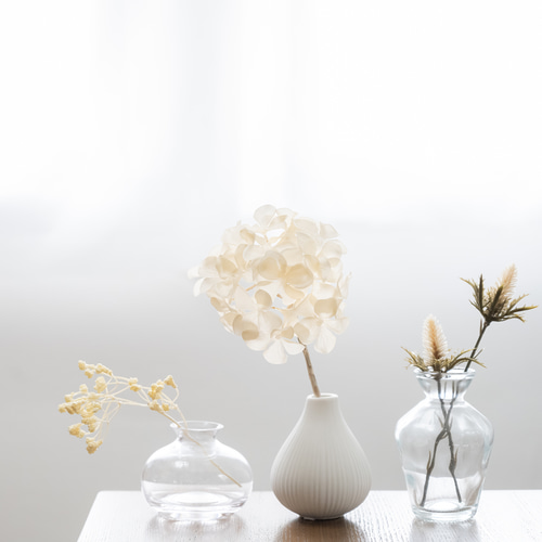 LETTERS】そのまま飾れるドライフラワー風かすみ草・アジサイ