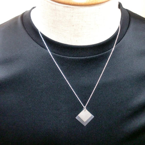 ひし形 シルバーネックレス メンズ用 ネックレス・ペンダント（メンズ