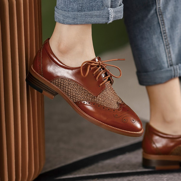 [交貨期 35-45 天] Made-to-order Genuine leather ghillie shoes ladies 第5張的照片