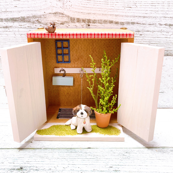 犬　選べます　わんちゃんのお家　ミニチュアインテリア　壁掛け　ミニチュアボックス　ミニチュア小物　木工 11枚目の画像