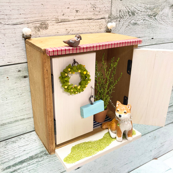 犬　選べます　わんちゃんのお家　ミニチュアインテリア　壁掛け　ミニチュアボックス　ミニチュア小物　木工 12枚目の画像