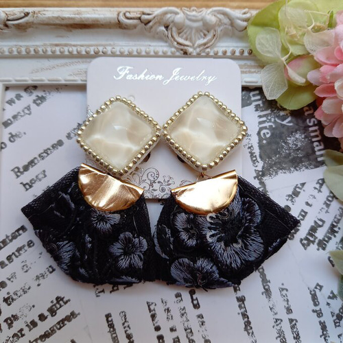 ✽大ぶり✽ビーズ刺繍カボション☆⑤⑥⑦ 各種パーツ ✽大ぶり✽ビーズ