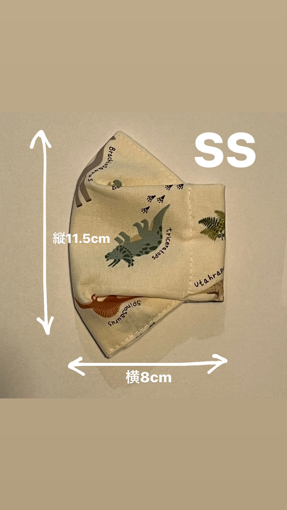 SS.S.Mサイズが選べる　ダブルガーゼ　立体子供用マスク 2枚目の画像