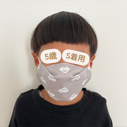 SS.S.Mサイズが選べる　リップル生地　立体子供用マスク 9枚目の画像