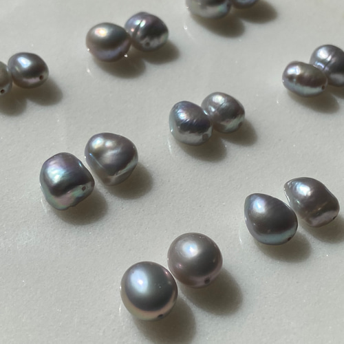 グレー バロックパール　8㍉～11㍉ 全長約45㌢　留め具シルバー刻印　大粒 選べる大粒グレーバロックパール✨約11mm 一粒バロックシンプル