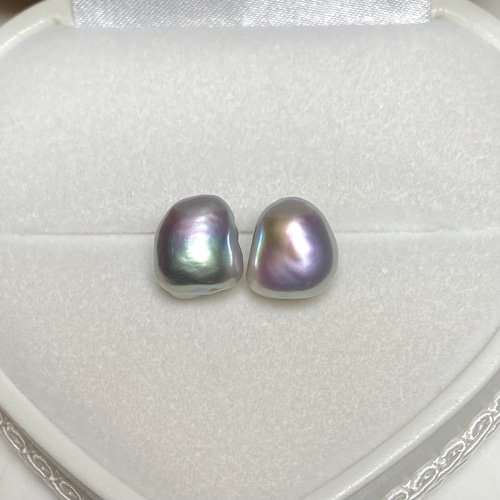 グレー バロックパール　8㍉～11㍉ 全長約45㌢　留め具シルバー刻印　大粒 グレー バロックパール 8㍉～11㍉ 全長約45㌢ 留め具シルバー